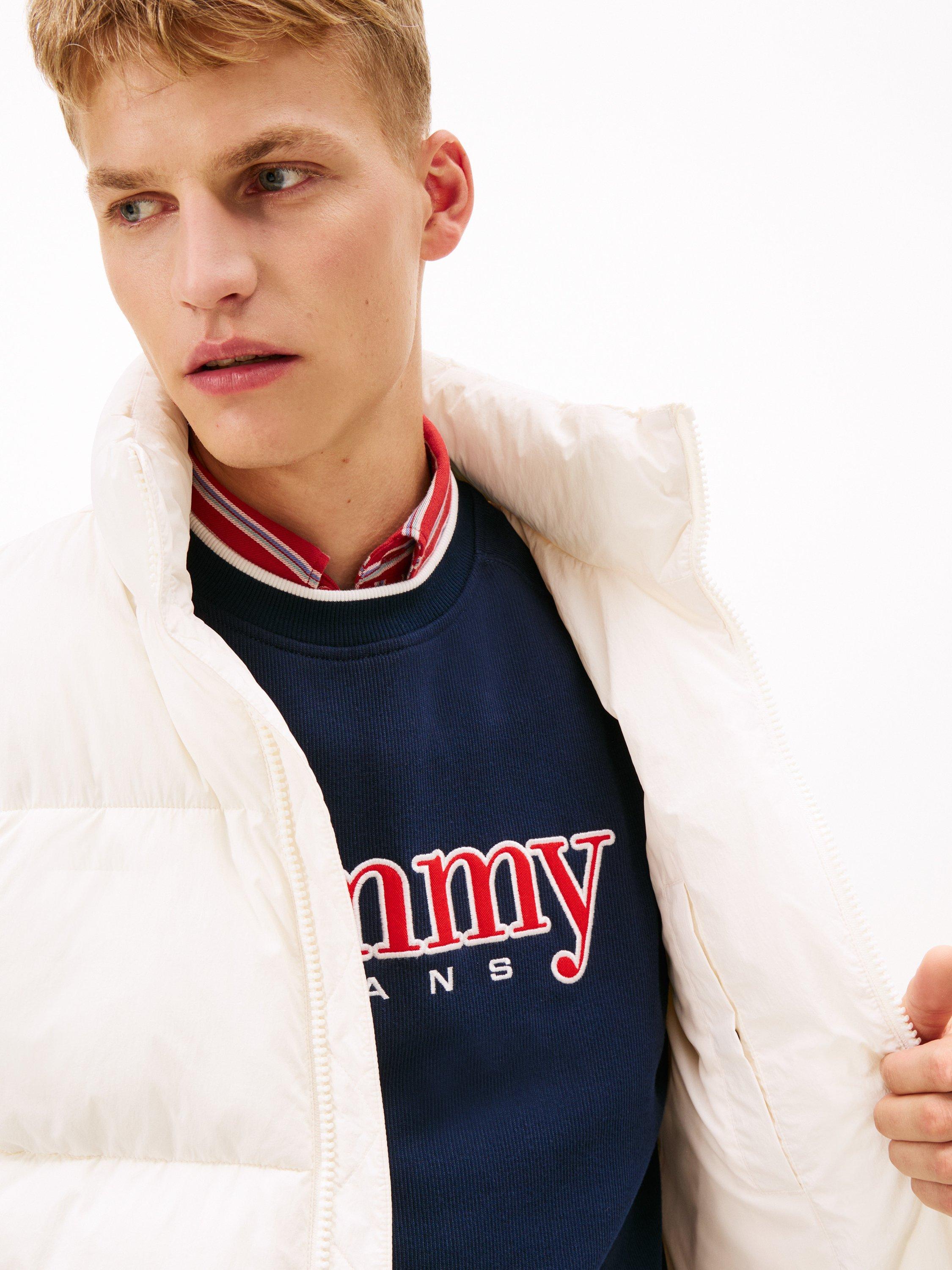 Product image 4 of 6, which shows Tommy Jeans Flag Logo Padded Jacket, Ancient White, XS