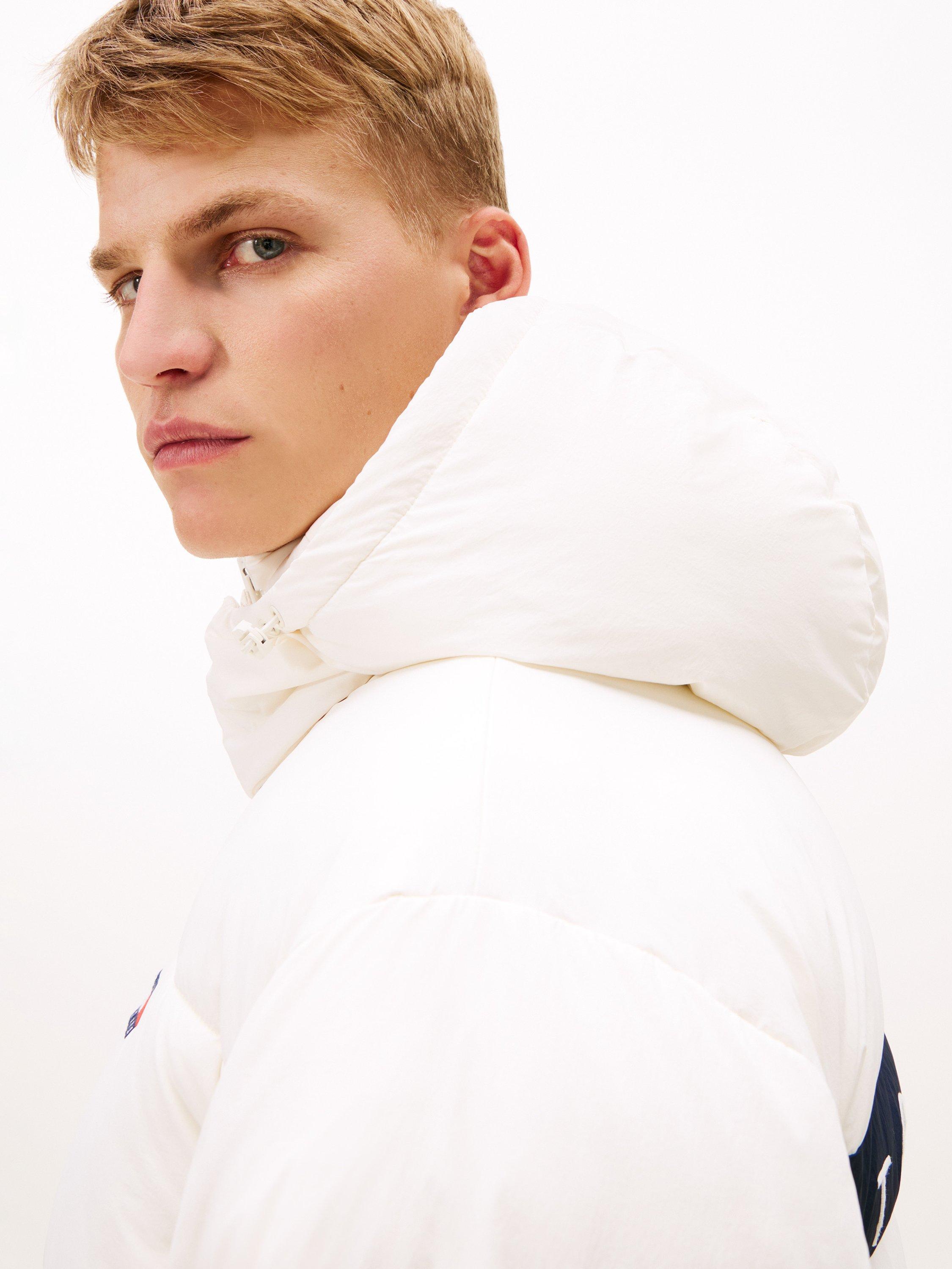 Product image 5 of 6, which shows Tommy Jeans Flag Logo Padded Jacket, Ancient White, XS