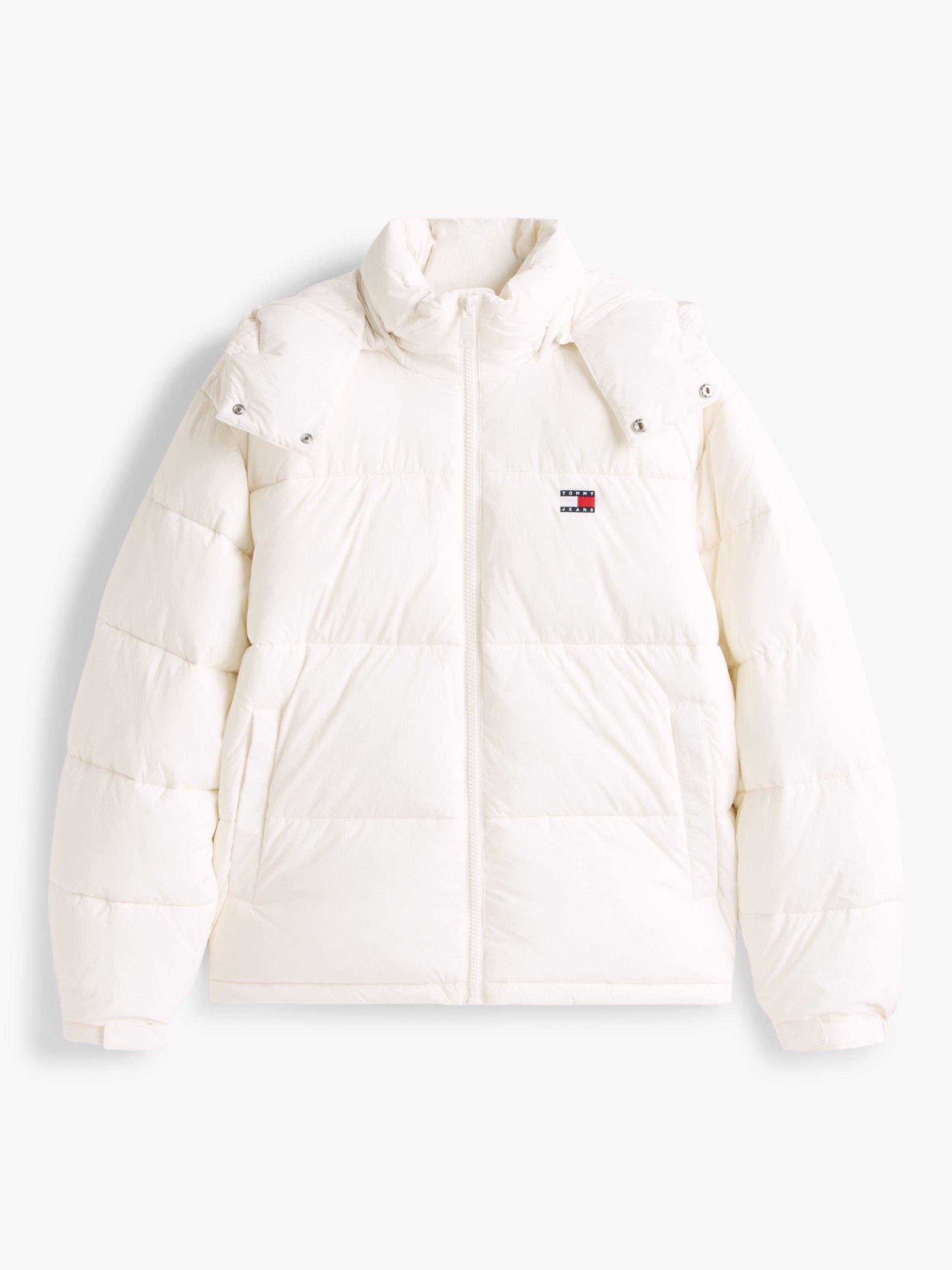 Product image 6 of 6, which shows Tommy Jeans Flag Logo Padded Jacket, Ancient White, XS