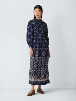 AND/OR Josie Floral Print Maxi Dress, Navy/White, Navy White