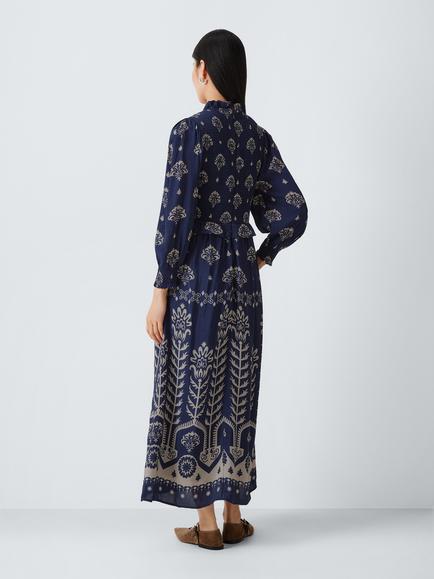 AND/OR Josie Floral Print Maxi Dress, Navy/White - view 2, Navy White
