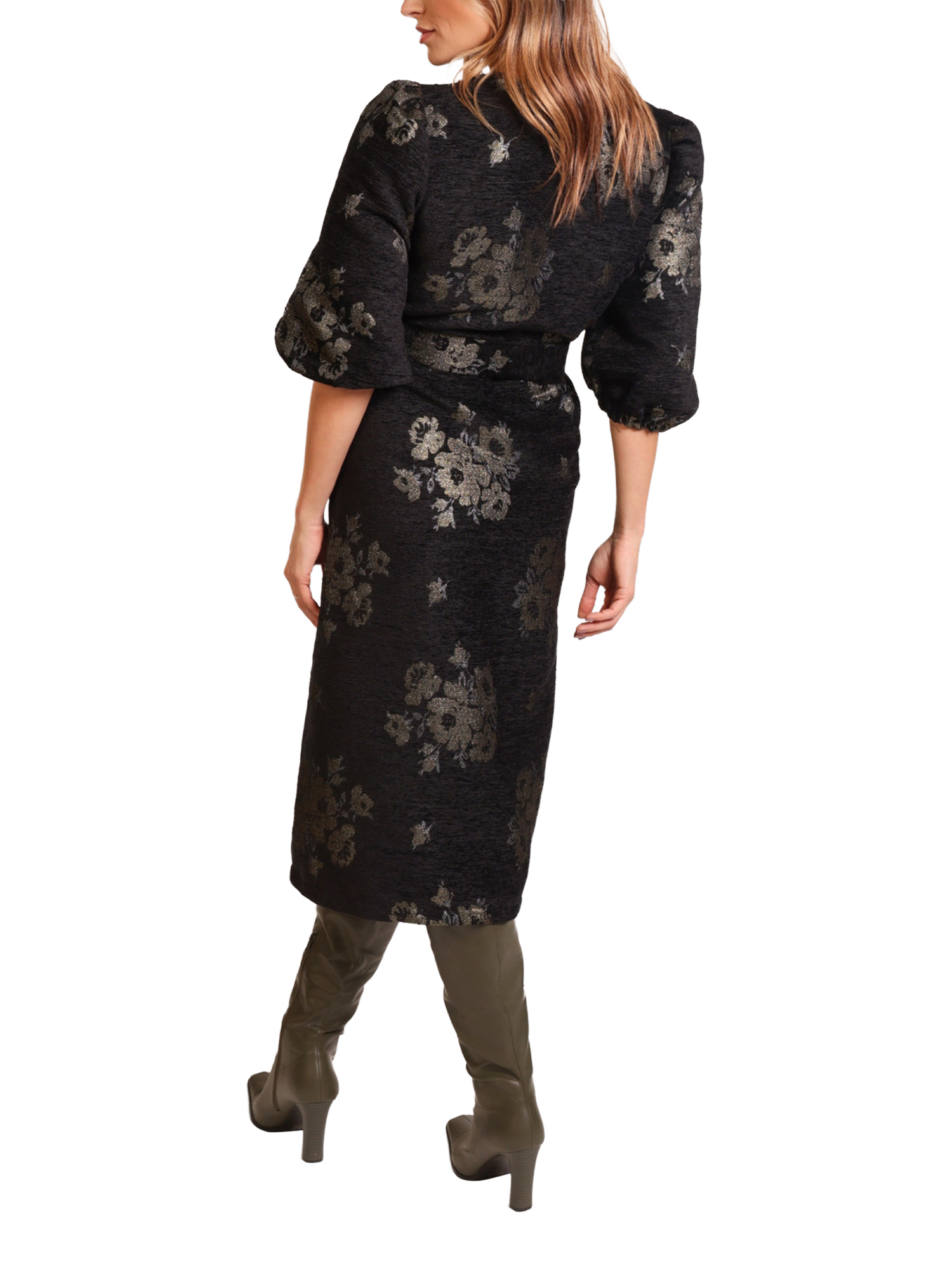 Product image 3 of 6, which shows Traffic People Divine Madness Floral Duster Coat, Black, XS