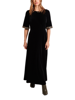 Traffic People Forgiven No Going Back Velvet Dress, Black, Black