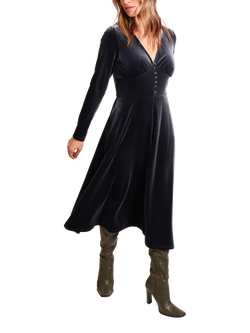 Traffic People Mercy No Going Back Velvet Dress, Blue, Blue