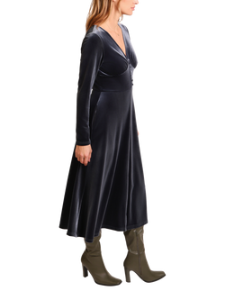 Traffic People Mercy No Going Back Velvet Dress, Blue - view 2, Blue