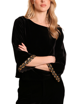 Traffic People Forgotten No Going Back Velvet Top, Black, Black