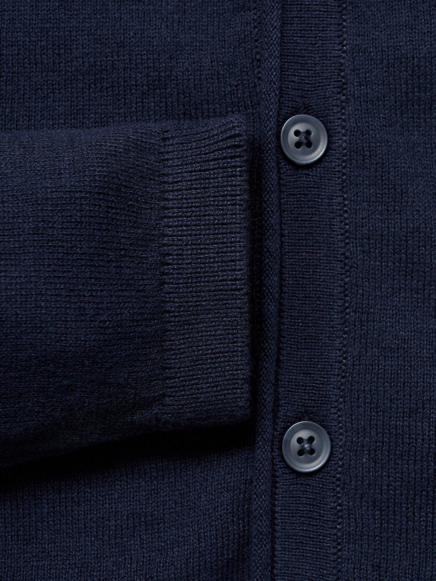 Product image 3 of 4, which shows Mango Kids' Nicky V-Neck Cardigan, Navy, 11-12 years