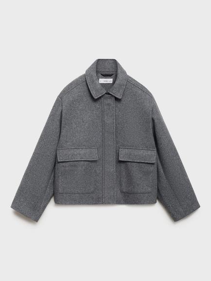 Mango Kids' Candy Long Sleeve Overcoat, Grey, Grey