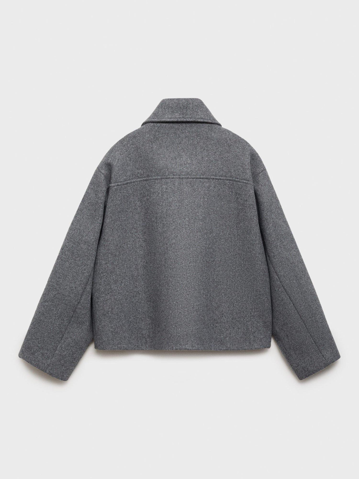 Product image 2 of 4, which shows Mango Kids' Candy Long Sleeve Overcoat, Grey, 10 years