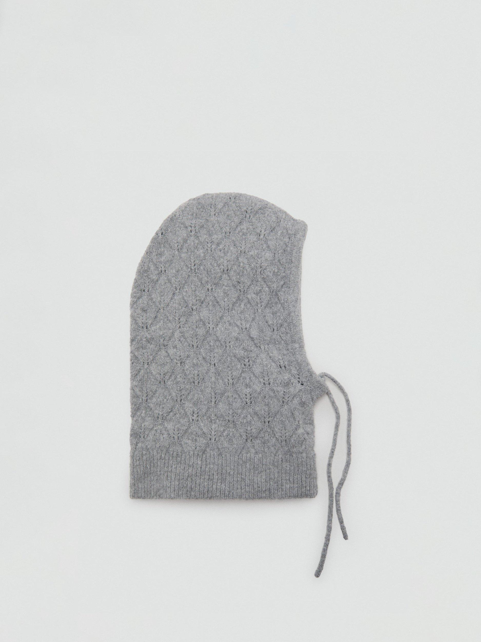 Mango Kids' Textured Balaclava Hat, Grey