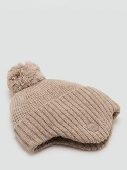 Mango Kids' Daniel Knitted Bobble Hat - view 2, Light Brown