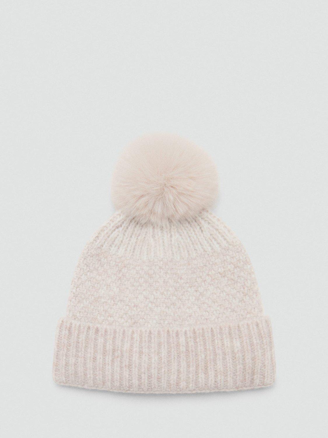 Product image 1 of 3, which shows Mango Kids' Oslo Bobble Hat, Light Brown, L