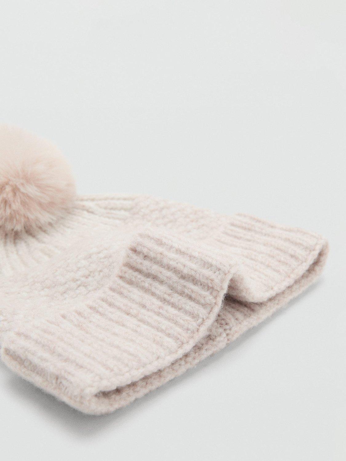 Product image 2 of 3, which shows Mango Kids' Oslo Bobble Hat, Light Brown, L