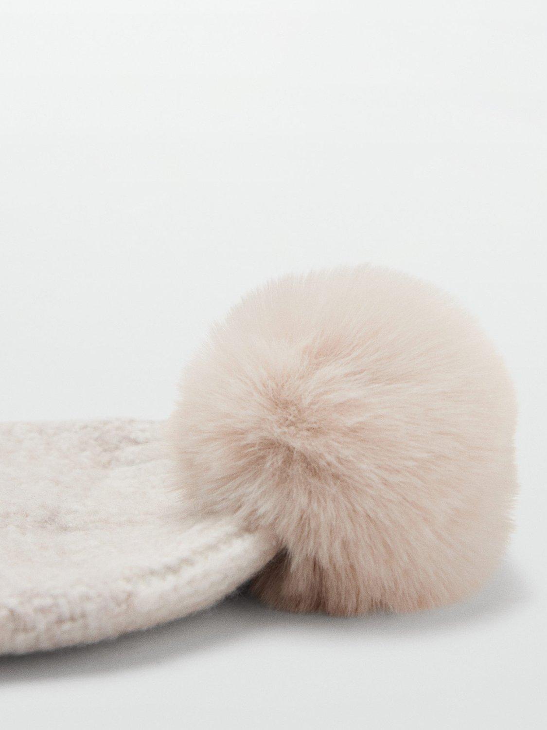 Product image 3 of 3, which shows Mango Kids' Oslo Bobble Hat, Light Brown, L