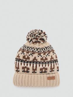 Mango Kids' Winter Bobble Hat, Light Brown, Light Brown