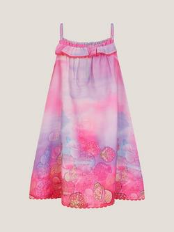 Monsoon Kids' Ombre Seashell Print Sundress, Pink, Pink