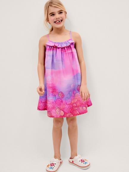 Monsoon Kids' Ombre Seashell Print Sundress, Pink, Pink