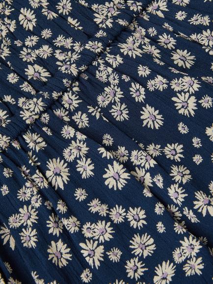 Monsoon Kids' Strappy Floral Print Sundress, Navy - view 2, Navy