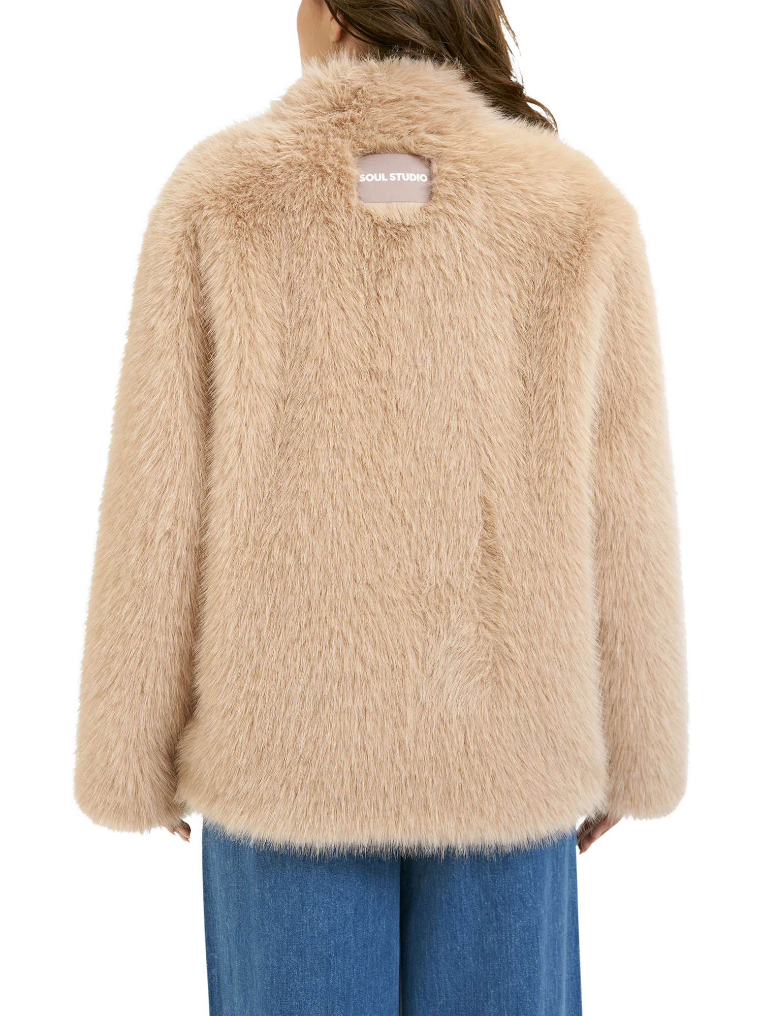 Product image 2 of 8, which shows Smith & Soul Regular Fit Faux Fur Jacket, Camel, XS