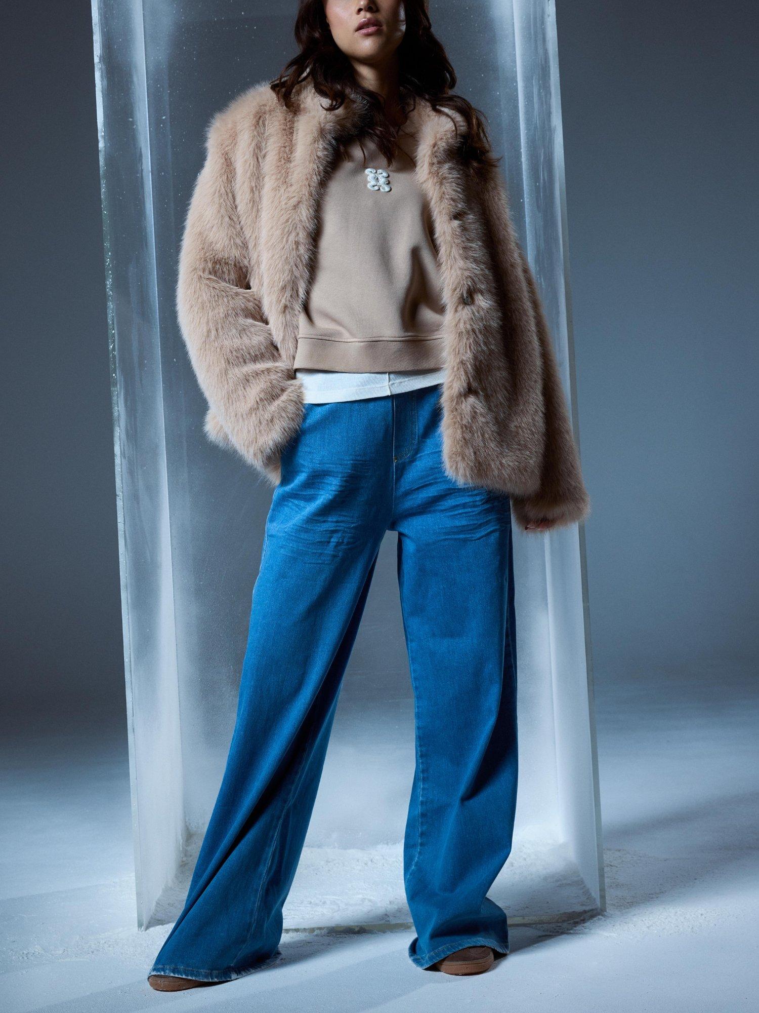 Product image 5 of 8, which shows Smith & Soul Regular Fit Faux Fur Jacket, Camel, XS