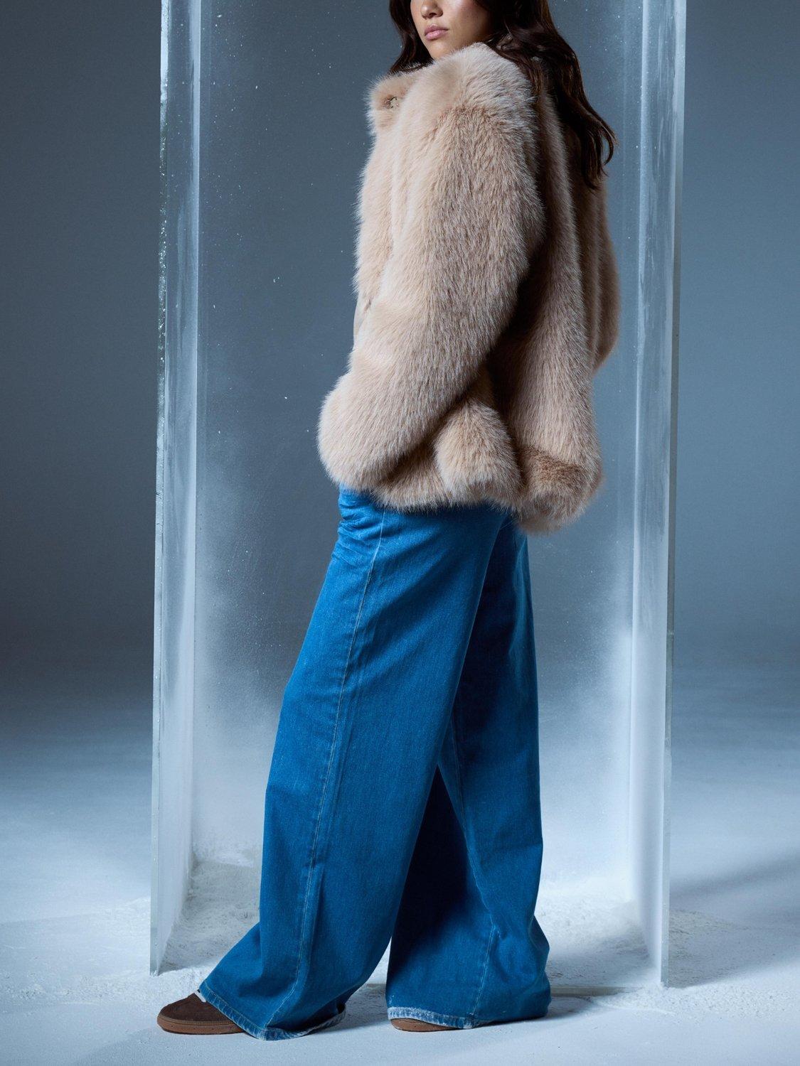 Product image 6 of 8, which shows Smith & Soul Regular Fit Faux Fur Jacket, Camel, XS