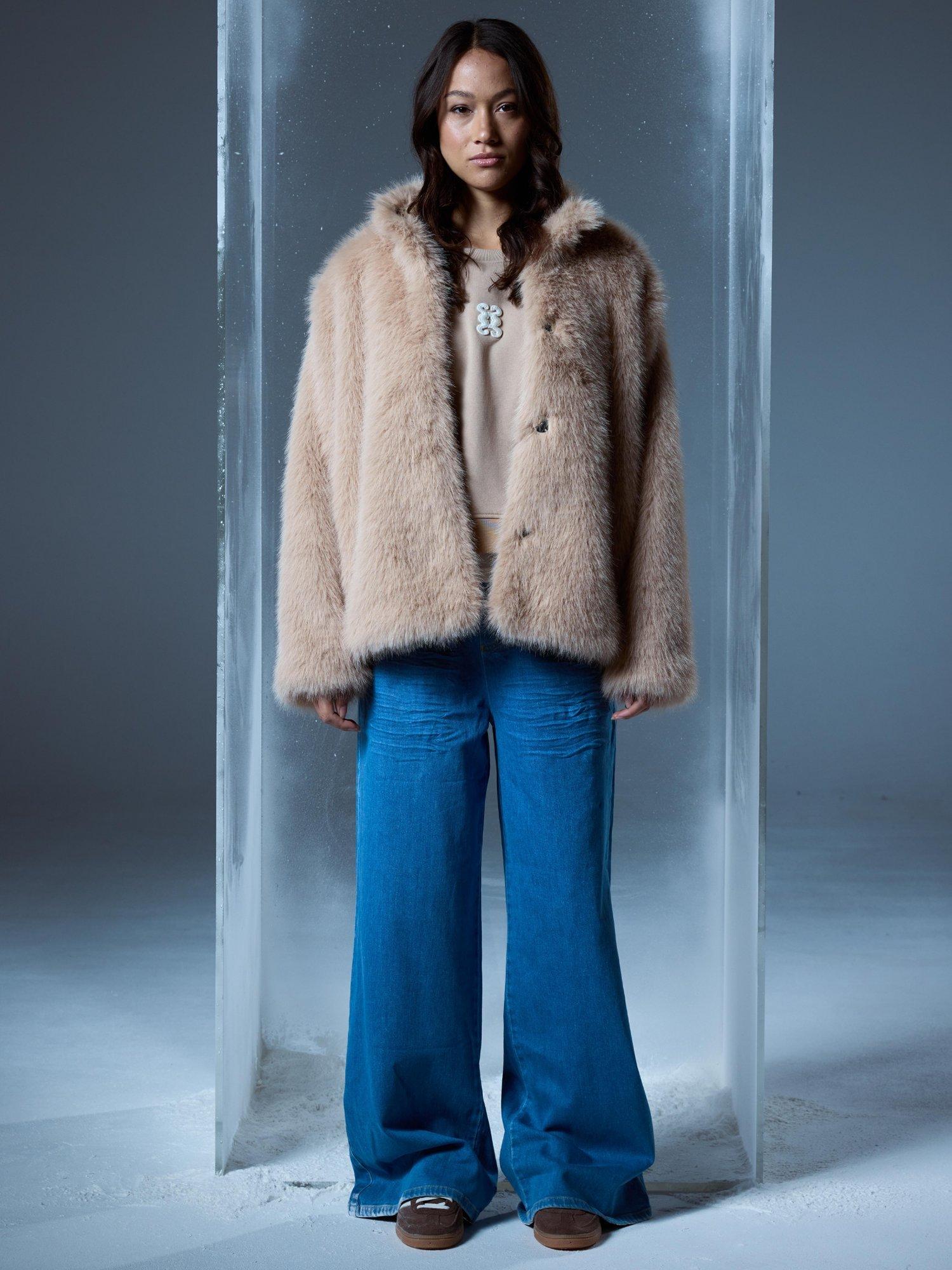 Product image 7 of 8, which shows Smith & Soul Regular Fit Faux Fur Jacket, Camel, XS