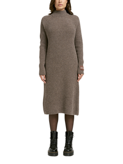 Smith & Soul Mouline Pure Wool Jumper Dress, Chocolate, Chocolate