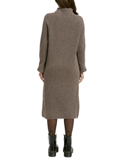 Smith & Soul Mouline Pure Wool Jumper Dress, Chocolate - view 2, Chocolate