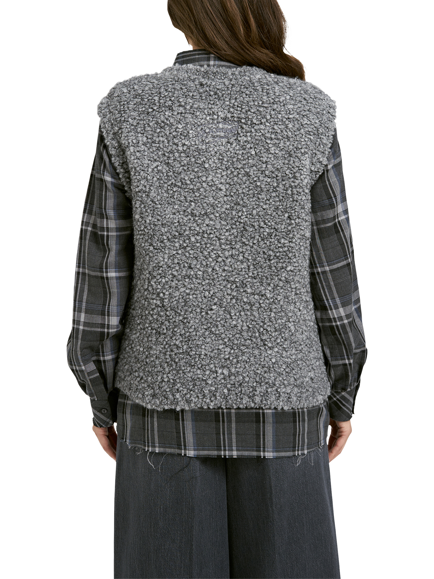 Product image 2 of 6, which shows Smith & Soul Boucle Knit Vest Top, Grey Melange, S-M