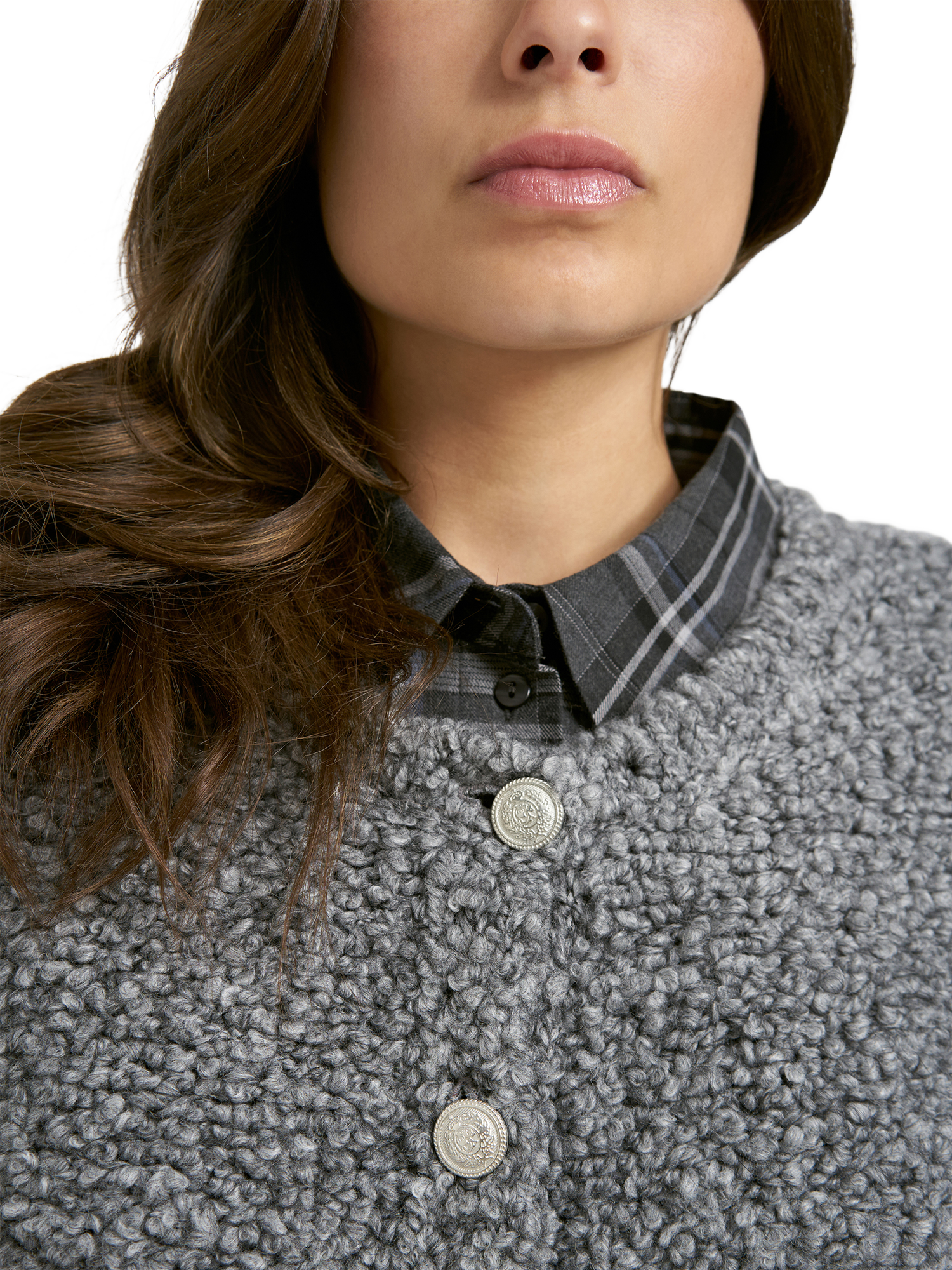 Product image 4 of 6, which shows Smith & Soul Boucle Knit Vest Top, Grey Melange, S-M