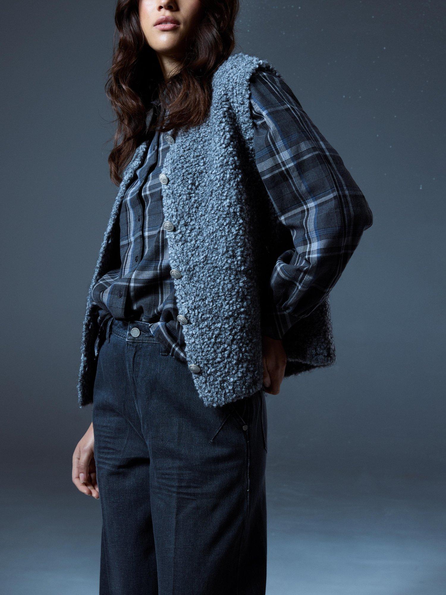 Product image 6 of 6, which shows Smith & Soul Boucle Knit Vest Top, Grey Melange, S-M