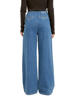 Smith & Soul Relaxed Fit Wide Leg Jeans, Mid Blue Denim - view 2, Mid Blue Denim
