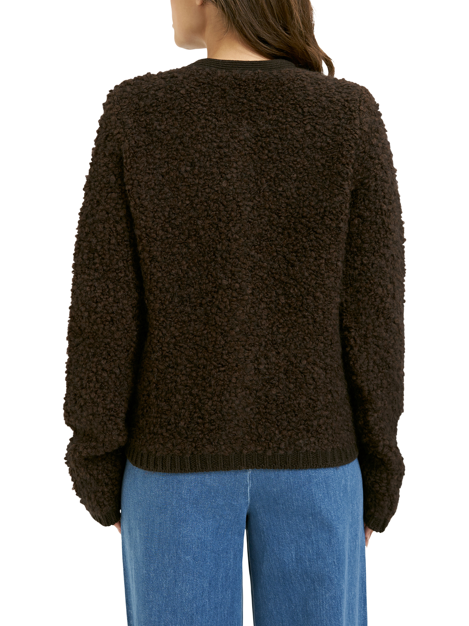 Product image 2 of 4, which shows Smith & Soul Boucle Knit Cardigan, Chocolate, XS