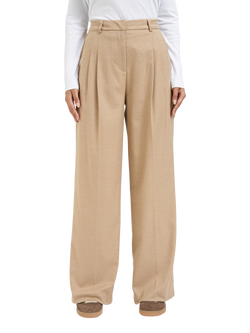 Smith & Soul Double Pleat Wide Leg Trousers, Camel