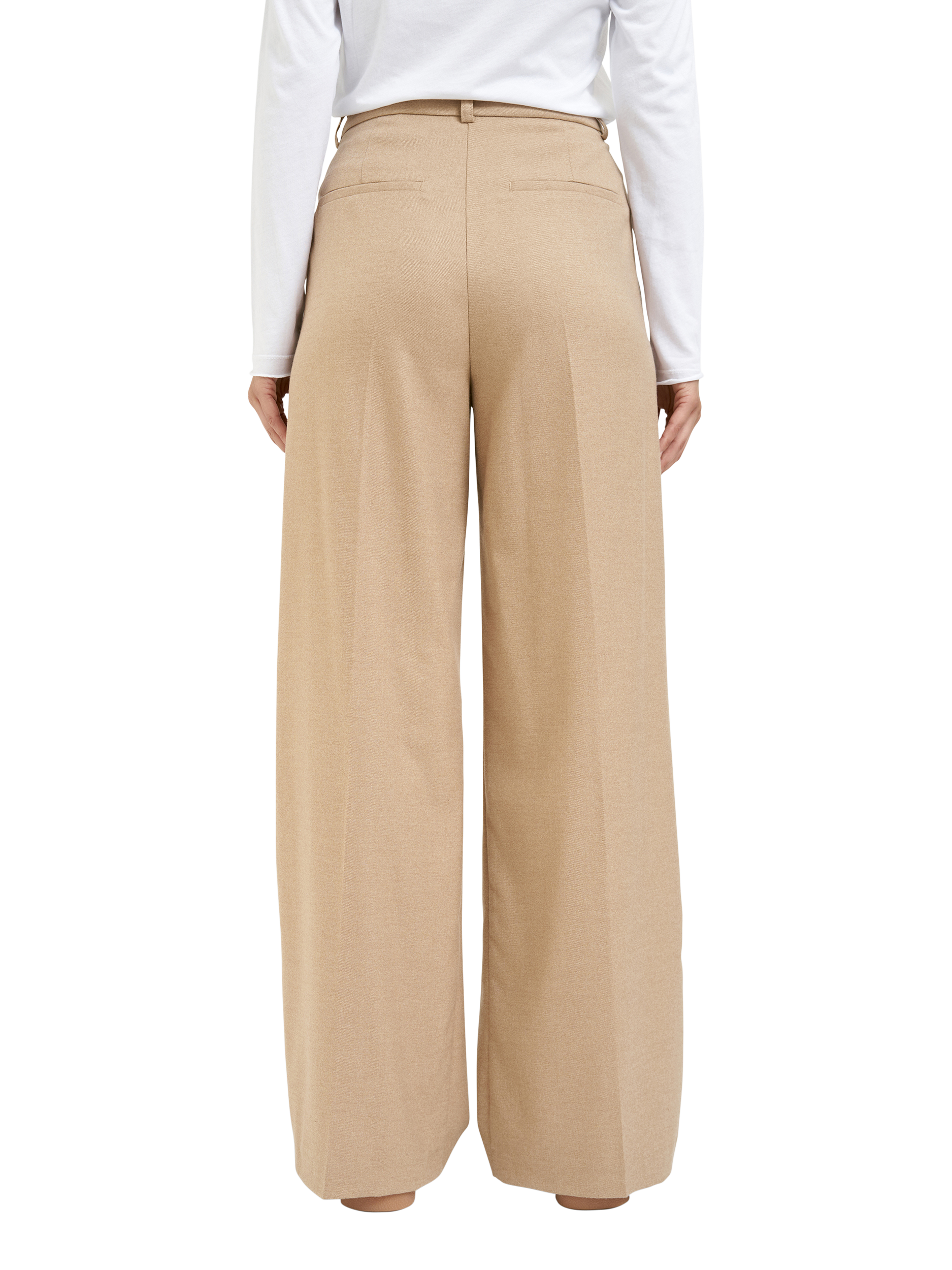 Product image 2 of 4, which shows Smith & Soul Double Pleat Wide Leg Trousers, Camel, XS