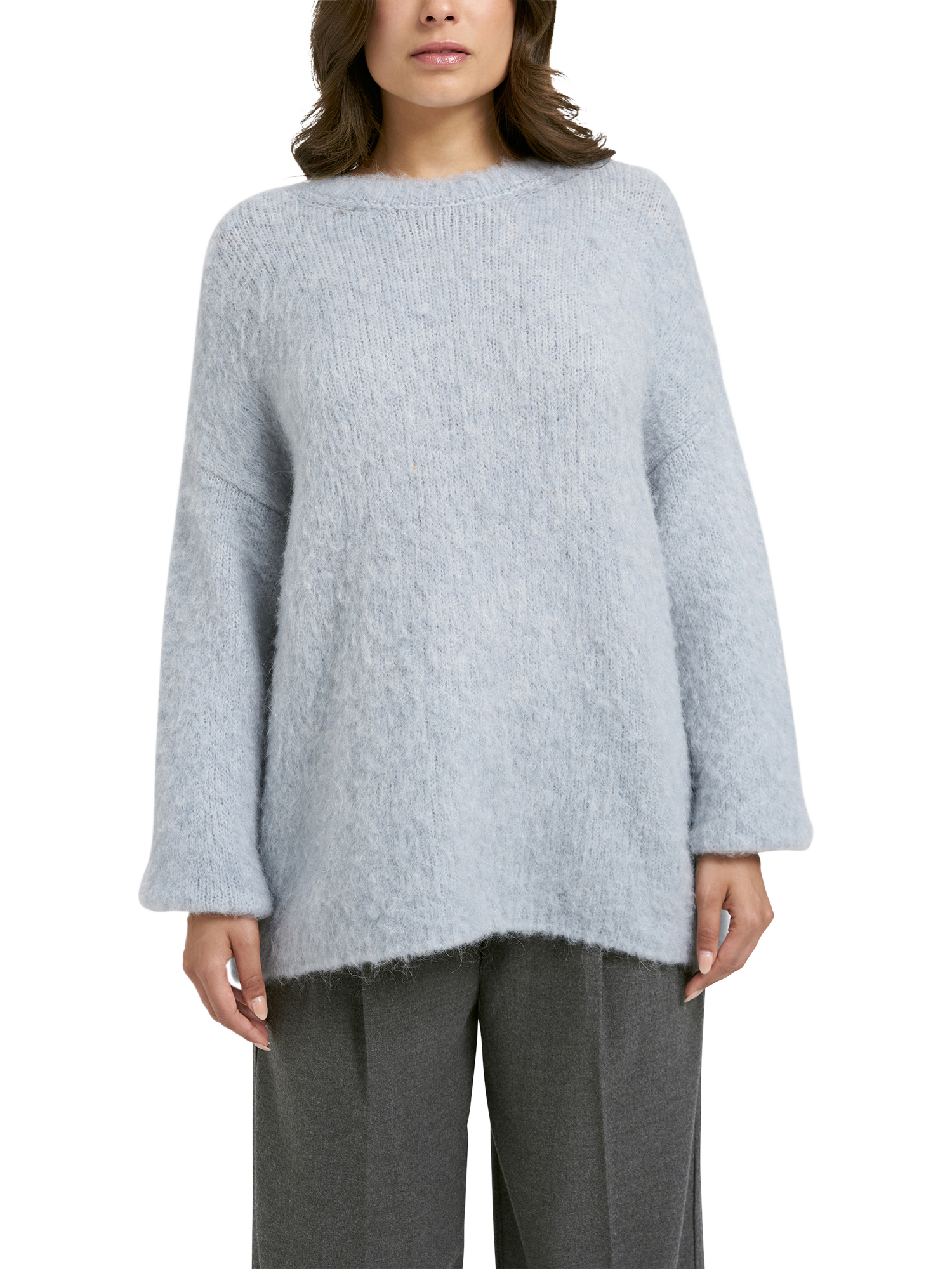 Product image 1 of 4, which shows Smith & Soul Brushed Knit Jumper, Blue, XS