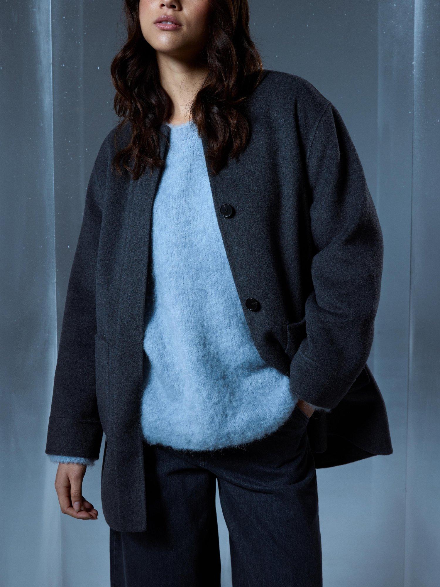 Product image 4 of 4, which shows Smith & Soul Brushed Knit Jumper, Blue, XS