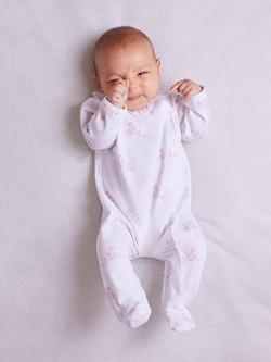 Trotters Baby Lapinou Bunny Sleepsuit, Pale Pink - view 2, Pale Pink