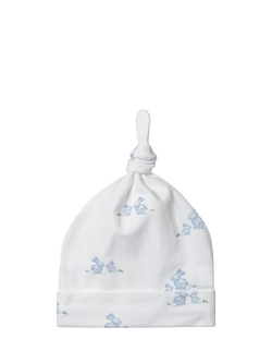 Trotters Baby Lapinou Cotton Bunny Hat, Pale Blue/White