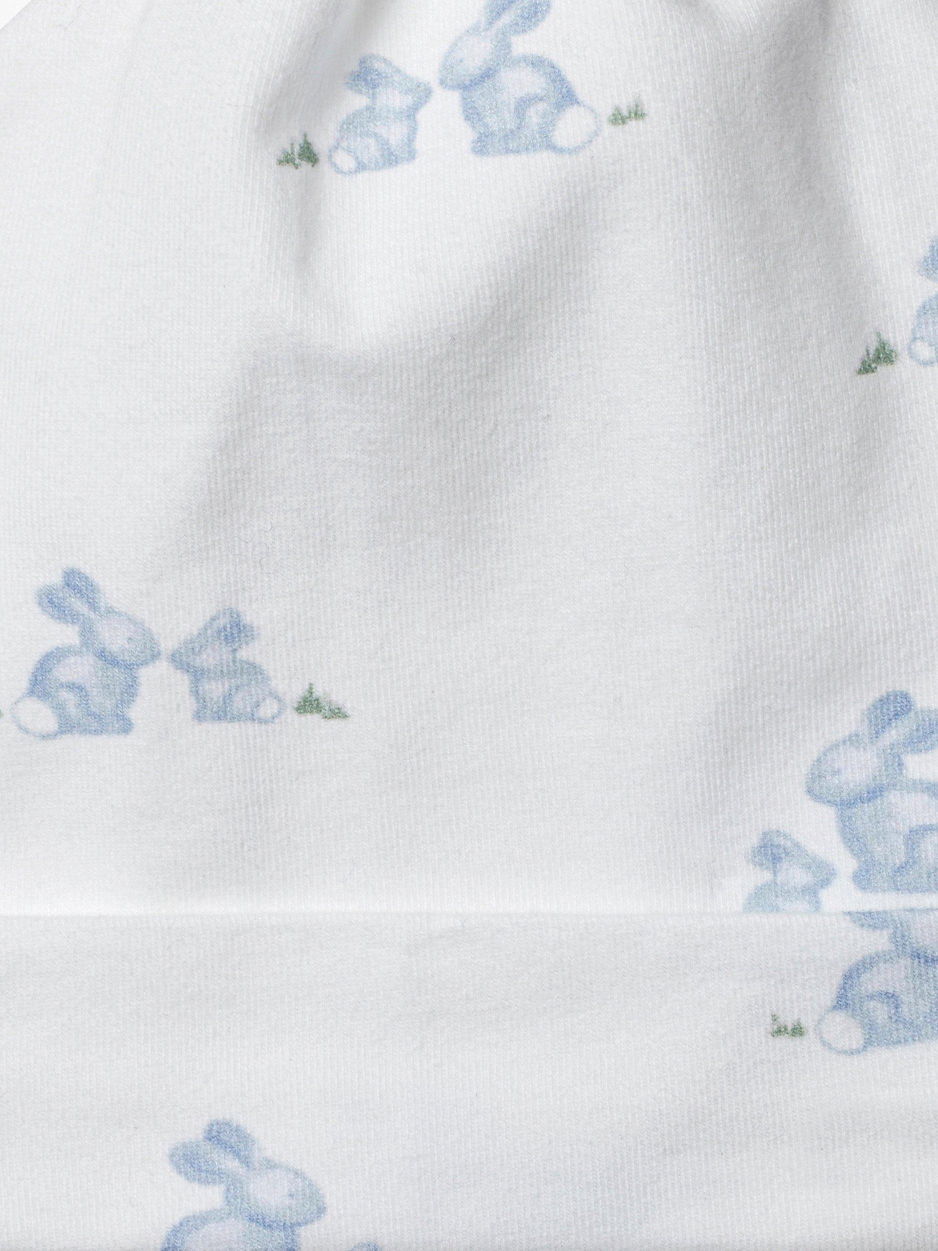 Product image 2 of 2, which shows Trotters Baby Lapinou Cotton Bunny Hat, Pale Blue/White, One