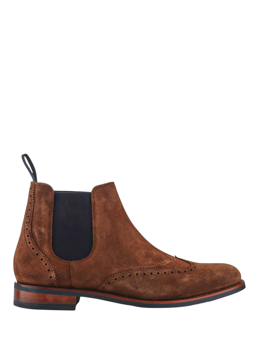 Product image 1 of 5, which shows Jones Bootmaker Barrett Suede Chelsea Boots, Brown, 6