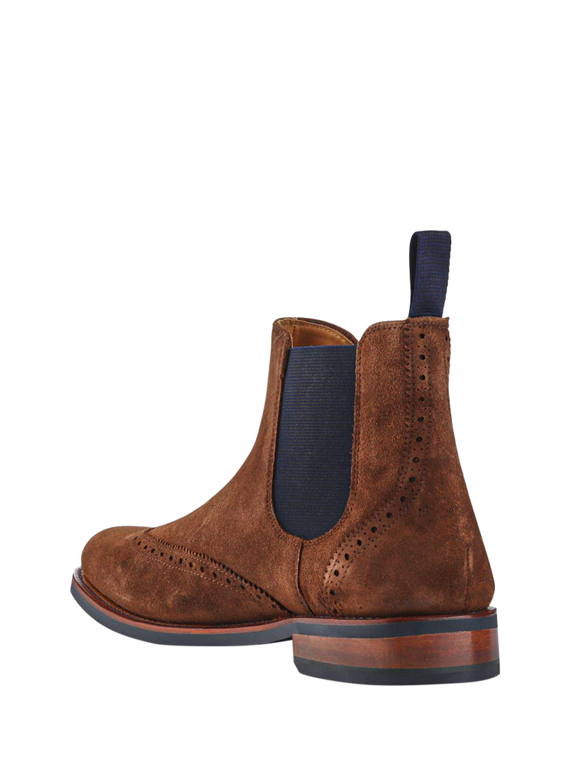 Product image 3 of 5, which shows Jones Bootmaker Barrett Suede Chelsea Boots, Brown, 6