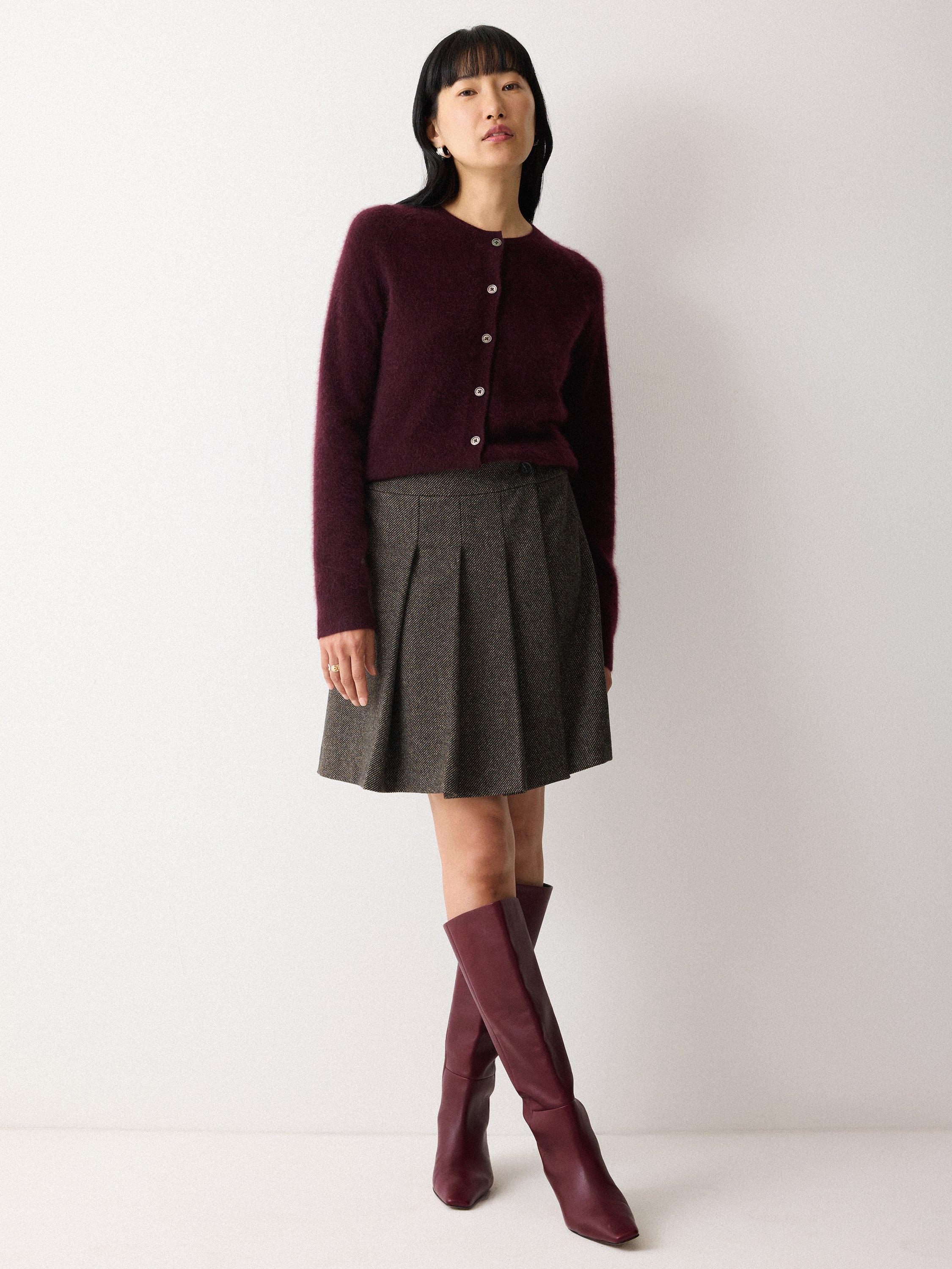 Product image 3 of 7, which shows Jigsaw Bobbi Leather Knee High Boots, Burgundy, EU36