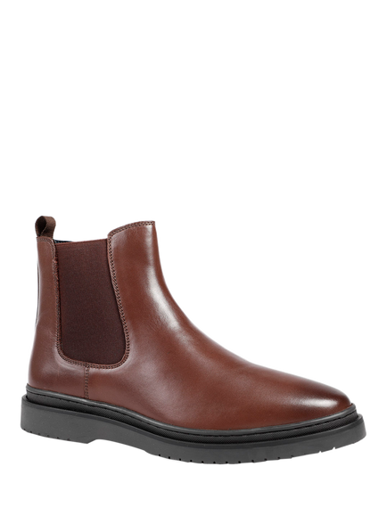 Jones Bootmaker Gregory Warm Lined Leather Chelsea Boots, Dark Brown - view 2, Dark Brown