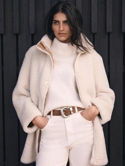 Mint Velvet Borg Parka Coat, White Ivory, White Ivory