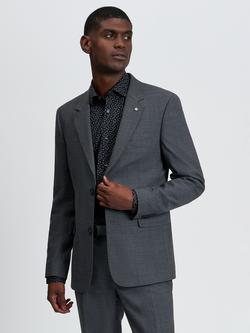 Ben Sherman Slim Fit Crepe Stripe Twill Suit Jacket, Charcoal, Charcoal