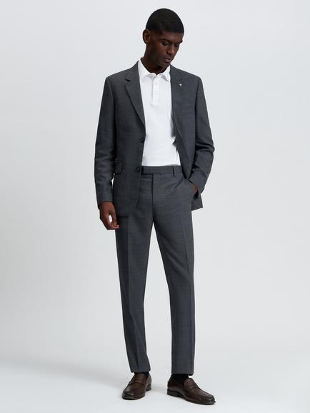 Ben Sherman Slim Fit Crepe Stripe Twill Suit Trousers, Charcoal, Charcoal
