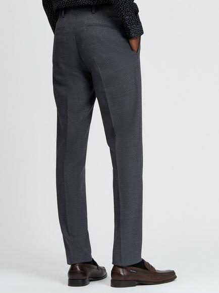 Ben Sherman Slim Fit Crepe Stripe Twill Suit Trousers, Charcoal - view 2, Charcoal