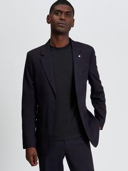 Ben Sherman Wool Blend Ombre Check Twill Blazer, Dark Wine, Dark Wine