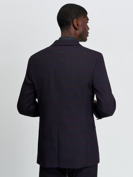 Ben Sherman Wool Blend Ombre Check Twill Blazer, Dark Wine - view 2, Dark Wine